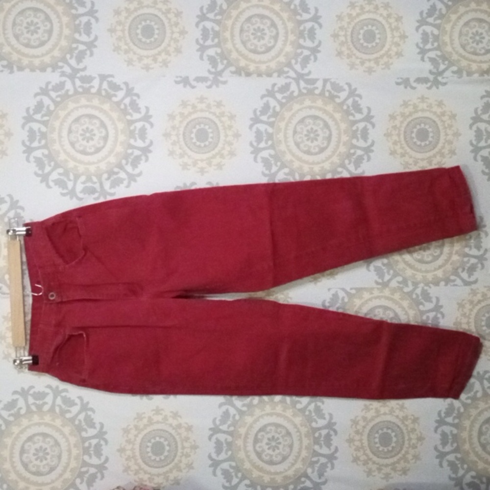 Vintage Retro Gitano red jeans high waist relaxed leg tapered ankle XS